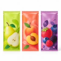Sachet plat imprimé de qualité alimentaire à trois soudures avec encoche de déchirement pour feuilles de nori grillées et snacks de fruits de mer séchés