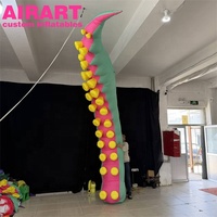 Tentacule de pieuvre géant gonflable personnalisé avec LED en option, accessoire gonflable coloré pour la décoration de fond de scène