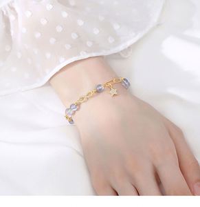<b>Healing</b> Crystal <b>Bracelet</b> Natural Gray Moonstone <b>Bracelet</b> for Women Mobius Infinite Fortune Handmade Beaded Beads <b>Bracelet</b> - Product Image 4