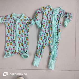 Gıda Baskılı Özel Tasarım Bambu Bebek Erkek Kız Pijama Tulumları Bebek Fermuarlı Uyku Tulumları - Product Image 4