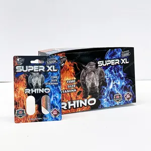 علبة كابسولات Rhino 69 سلسلة حبوب منع الحمل بسعر المصنع علبة ورقية ثلاثية الأبعاد عليها بطاقة