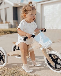 Kleinkind 2-in-1 Dreirad-Auto Verstärkte Holzfahrräder Kinder-Laufrad Kinder-Laufrad mit Balancefunktion - Product Image 2