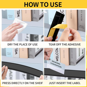 Heavy Duty Transparent PVC Shelf Data <b>Strip</b> Adhesive Ticket Holder for Pharmacy and Warehouse Racking Labeling - Product Image 4