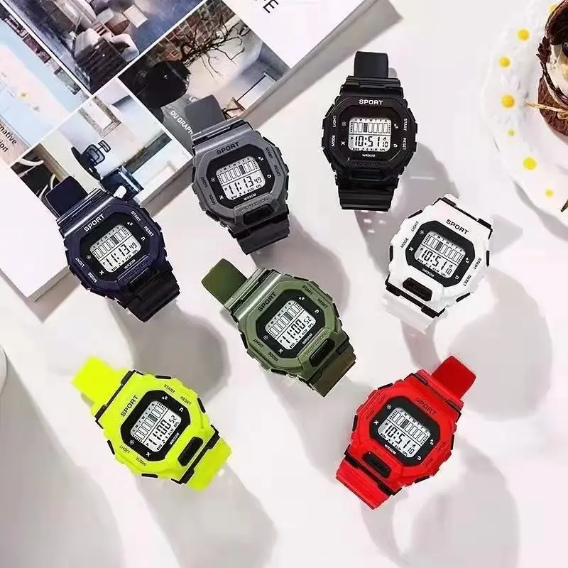 Reloj deportivo multifunción militar reloj deportivo resistente al agua luminoso LED Digital niños gran esfera estudiante reloj electrónico