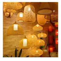 Lampe suspendue minimaliste en bambou et rotin Lampe suspendue en osier Lustres modernes et lampes suspendues
