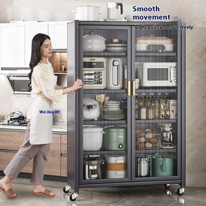 Ventas directas de fábrica Estante de cocina Gabinete lateral Piso Horno microondas de múltiples capas Gabinete de almacenamiento para sala de estar - Product Image 1