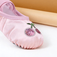 Zapatillas de Ballet de Satén para Niñas, con Bordado de Dibujos Animados, Suela Suave, Calzado de Danza para Entrenamiento y Actuaciones en Escenario