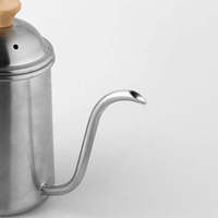 Bouilloire à col de cygne durable en métal pour l'extérieur Pot à café à cosse en acier inoxydable 304