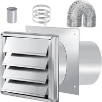 Aérateur à persiennes en acier inoxydable 304, résistant au vent et à la pluie, pour usage extérieur, ouverture de ventilation connectée aux tuyaux, fabriqué en Chine