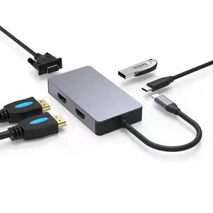 hdmi converter พอร์ต micro usb Suppliers-ฮับ Usb 9 In 1สำหรับ Macbook Pro,ฮับ USB C พร้อม HDTV LAN VGA Usb 3.0 SD TF 9พอร์ต