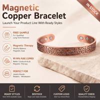 Joyería Magnética de Cobre Puro, Brazalete Ajustable con Árbol de la Vida, para Venta al por Mayor, Regalos Personalizados de Marca