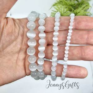 สร้อยข้อมือหินธรรมชาติ หินตาแมว ขนาด 6 มม. 8 มม. 10 มม. หลากสี ทรงกลม พลังบำบัด ของขวัญสำหรับทุกเพศ - Product Image 2