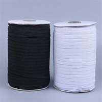 Bande élastique tressée en tricot blanche et noire en gros d'usine TCZM01-05