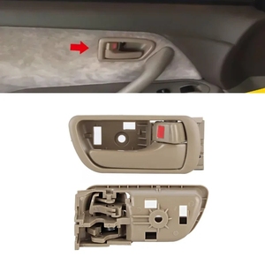 PT Auto Warehouse TO-2469MA-LH Manija Interior Para Puerta, Carcasa Negra Con Palanca Cromada, Lado Del Conductor