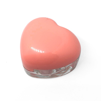 Boîte à poudre compacte en forme de cœur avec fermeture à rabat, multi-couches, portable, contenant de poudre à maquillage, compact à maquillage multi-niveaux avec miroir