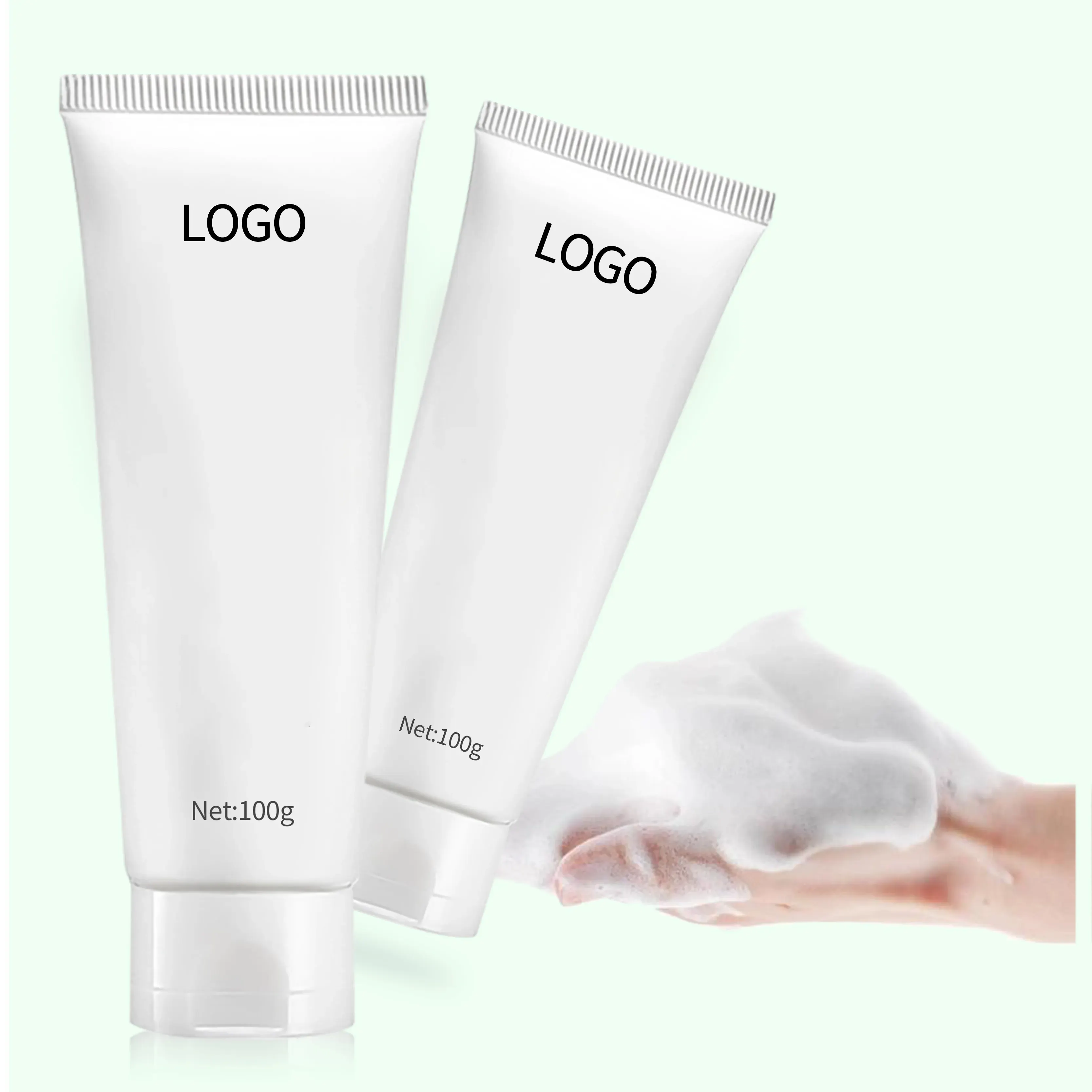 Nettoyant pour le visage de marque privée nettoyant pour traitement de l'acné gel pour adultes homme nettoyage en profondeur peau mélangée gel nettoyant pour le visage taille normale