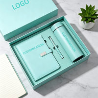 Ensemble cadeau de carnet en cuir PU souple de qualité supérieure avec stylo et thermos, design personnalisé, pour cadeaux d'affaires