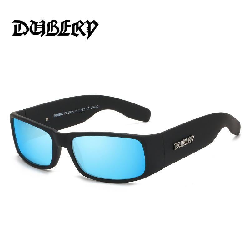 D165 DUBERY Sunglass Mens Sports Trendy Colored Lens square Wide Polarized  Sport Sunglasses