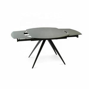 Mesa <span class=keywords><strong>de</strong></span> comedor <span class=keywords><strong>de</strong></span> mármol <span class=keywords><strong>de</strong></span> piedra sinterizada <span class=keywords><strong>de</strong></span> cerámica <span class=keywords><strong>de</strong></span> China con patas <span class=keywords><strong>de</strong></span> metal negro con parte superior <span class=keywords><strong>de</strong></span> 12 mm <span class=keywords><strong>de</strong></span> espesor - Product Image 2