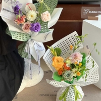 Kertas Pembungkus Bunga Glassine Tahan Air LUCIA untuk Buket Berongga 38x50cm Tebal 120g Model LF160739