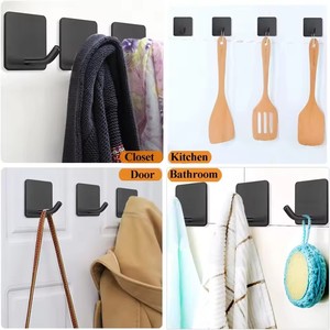 304 Stainless Steel Heavy-Duty Waterproof Adhesive <b>Hook</b> Self-Hanging Wall <b>Hooks</b> Storage Holder Stick Foldable Detachable <b>Towel</b> - Product Image 3