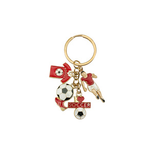 Llavero de Aleación de Zinc con Diseño de Camiseta de Fútbol, Balón y Jugador Rojo, Accesorio de Regalo 'I Love Soccer' - Product Image 5