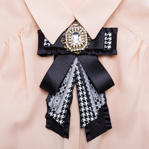 Jachon Fashion perle multicouche gros grain dentelle nœud broche strass diamant nœud de cou nœud papillon nœud papillon pour filles - Product Image 6