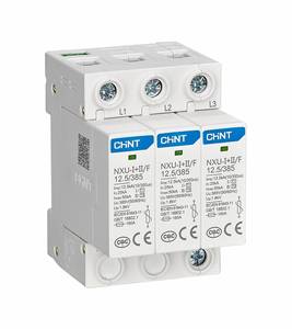 NXU-I CHINT + II Series 2P อุปกรณ์ป้องกันไฟกระชาก25KA 275V/385V อุปกรณ์ป้องกันไฟกระชากแรงดันเกิน