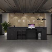 Bureau de réception moderne de couleur noire, couleur mate, vente en gros, bureau de réception de Salon de beauté blanc