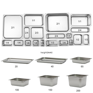JJD Fábrica China, Bandeja GN de Acero Inoxidable 201/304 Personalizada 1/2 1/3 1/9, Bandeja para Helado Estilo Europeo Anti-Obstrucción para Restaurantes - Product Image 6