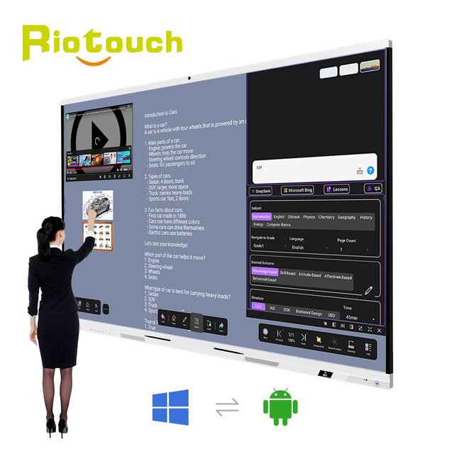 Factory Price 65/75/86/98 Inch 4K Interactive Smart Board Multi-Touch Screen Flat Panel DLED Whiteboard for Ai Education