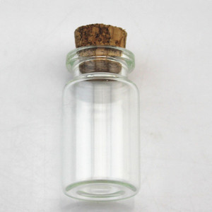 Flacon en verre transparent de 5 ml, 7 ml, 8 ml, 10 ml, 22*40 mm avec <span class=keywords><strong>bouchon</strong></span> en liège pour bouteille à vœux / petites bouteilles à messages / bouteille cadeau - Product Image 4