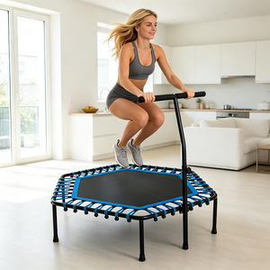 Mini <span class=keywords><strong>Cama</strong></span> Elástica Profesional Hexagonal Multicolor para Fitness Infantil con Manillar, sin Red de Seguridad - Product Image 1