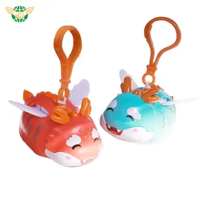 Creative PVC Flying Dragon Keychain Cute and Pressure-Reducing Wind-Up Toy Decorative Toys