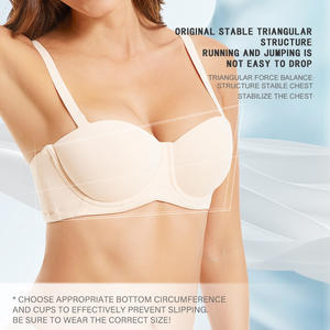 Soutien-gorge sans bretelles antidérapant invisible sans couture pour poitrine généreuse, fin, push-up, anti-affaissement, qui réduit l'apparence des poitrines volumineuses ou petites - Product Image 3