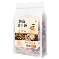 Teh Chen Pi Puer Alami, Campuran Kulit Jeruk Keprok Tua & Teh Pu-erh, 50 Kantong Piramida 200g