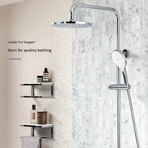 Columna de Ducha Presurizada Ajustable Keling K-33091, Cabezal de Ducha de Tres Salidas, Latón, Cerámica, Temperatura Constante - Product Image 1