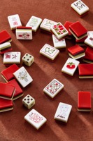 Jeu de Mahjong américain de luxe de la série Francesca, tuiles personnalisées gravées, en acrylique 4 couches, illustrées, collectionnables