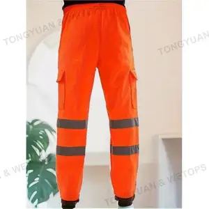 Custom Clothing High Visibility Reflective Apparel Work Uniform Orange/ Yellow/Black/Green Hi Vis Safety Work Cargo Pant