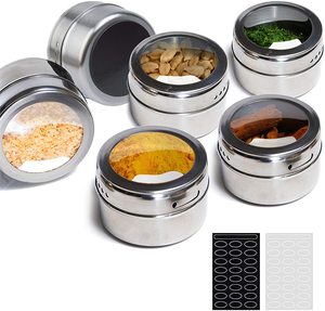 Hộp Đựng Gia Vị Từ Tính Hộp Đựng Gia Vị Bằng Thép Không Gỉ, Lọ Đựng Gia Vị Có Nắp Lắc Tổ Chức Nhà Bếp Từ Tính - Product Image 2