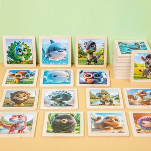 Fantásticos Rompecabezas de Animales de Dibujos Animados para la Educación Temprana, Rompecabezas de Madera para Bebés - Product Image 3