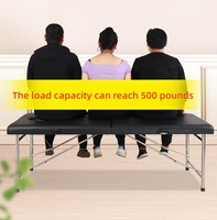 Table de massage pliante légère professionnelle, cadre en acier, lit spa à 2 volets pour la maison, le salon, le tatouage et la physio