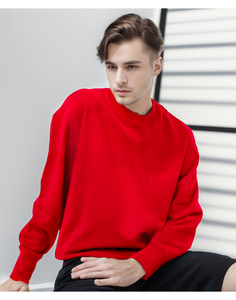 Sweat-shirt en coton surdimensionné pour homme avec logo personnalisé, col rond, pull décontracté d'hiver, tricoté, imprimé sur le devant, manches classiques - Product Image 2