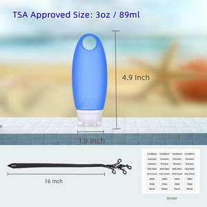 Bouteille de désinfectant pour les mains en silicone anti-fuite avec porte-clés, support en silicone, mousqueton vide, format voyage avec porte-clés - Product Image 4