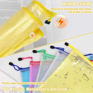 Large Size Waterproof Document Organizer PVC <b>File</b> Pouch Mesh Bags with Zipper Transparent <b>Paper</b> <b>File</b> Folder for Office Home Use - Product Image 5