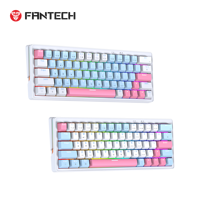 FANTECH Keyboard Gaming MK611, Keyboard mekanikal yang dapat diprogram, PC Laptop 63 tombol, tata letak 60% dan Keyboard berkabel