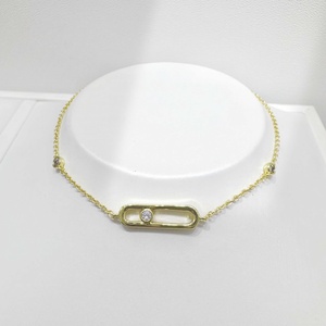Bracelet à breloques en argent 925 plaqué or rose, chaîne simple, mode quotidienne, été, amitié, zircon, pour filles. - Product Image 2