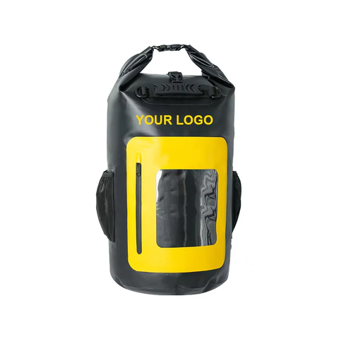 Free Design IPX6 Grade Waterproof Dry Bag 500D Tarpaulin PVC Recycled Black Camping Backpack Outdoor Hiking Uunee BW3039 30-40L