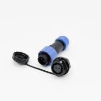 Connecteur de soudage étanche personnalisé IP68, fiche aviation circulaire SD16, écrou arrière, 2 conducteurs en cuivre plaqué or, 250V/380V