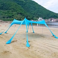 Auvent de plage portable en Lycra, protection UV 50+, tente pare-soleil, abri solaire de plage résistant au vent, camping, pique-nique